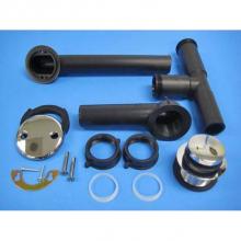 JB Products 725ABSBG - Tubular Bathwaste Toe Touch CP Black PP, bagged