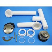 JB Products 735SNPVCBX - Tubular Bathwaste Push & Seal Brushed Nickel White PP, boxed