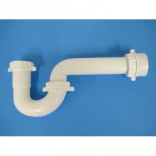 JB Products 802YPVCBG - 1-1/2'' P-Trap White PP with Hook Style J-Bend and Marvel Adapter, bagged