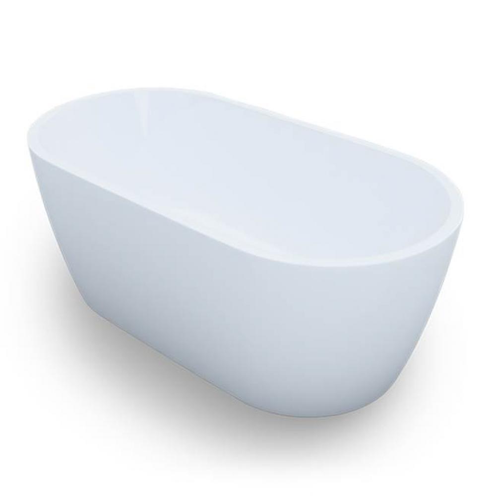 Aldrin - 58X30 Wht Freestand Tub Center Drain W/Chrome