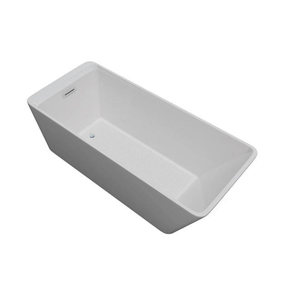 Orion - 67X30 Wht Freestand Tub End Drain W/Chrome