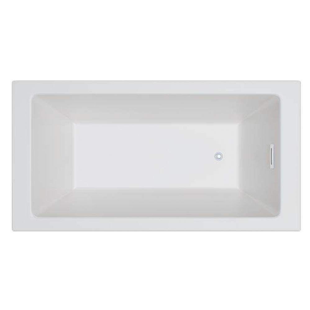 Atlas 2 Pc - 66X34 Wht Freestand Tub Center Drain W/Chrome