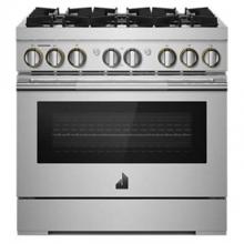 Jenn-Air JDRP436HL - 36'' Pro-Range Dual Fuel, Rise Style, 3-20K, 2-15K, 5K, Dual Fan Multi- Mode True Convec