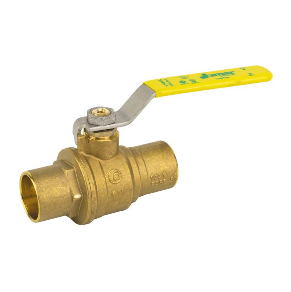 2 Piece, Full Port, Solder Connection, Dezincification Resistant Brass, 600 Wog 2''