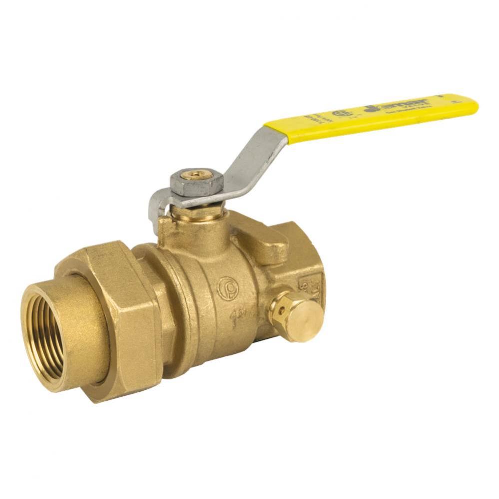 Full Port, 2 Piece, Single Union End, Threaded Connection, 600 Wog, With Side Tap 1-1/2'&apos