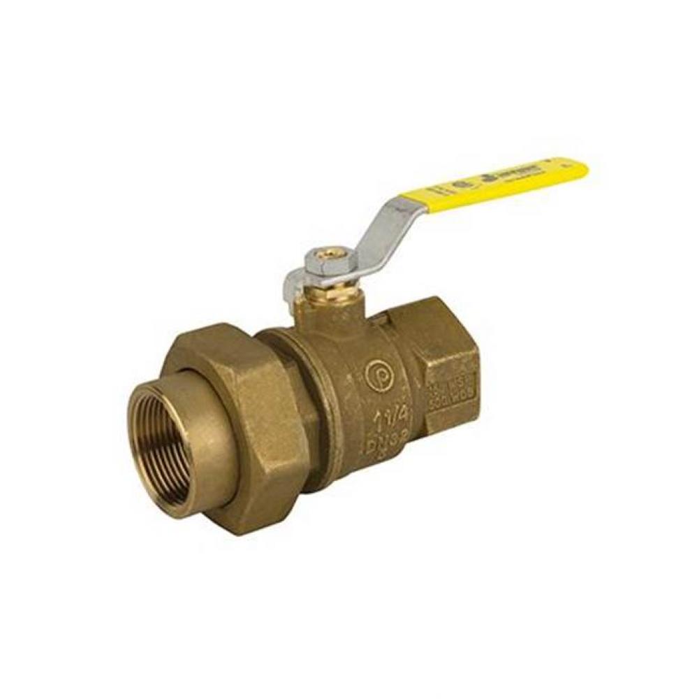 Full Port, 2 Piece, Single Union End, Threaded Connection, 500 Wog 1-1/2''