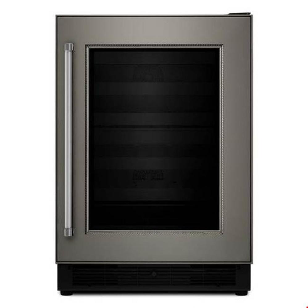 24'' Panel Ready Wine Cellar with Glass Door and Wood-Front Racks