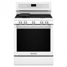 Kitchen Aid KFGG500EWH - 30 in. Convertible Freestanding Gas Range