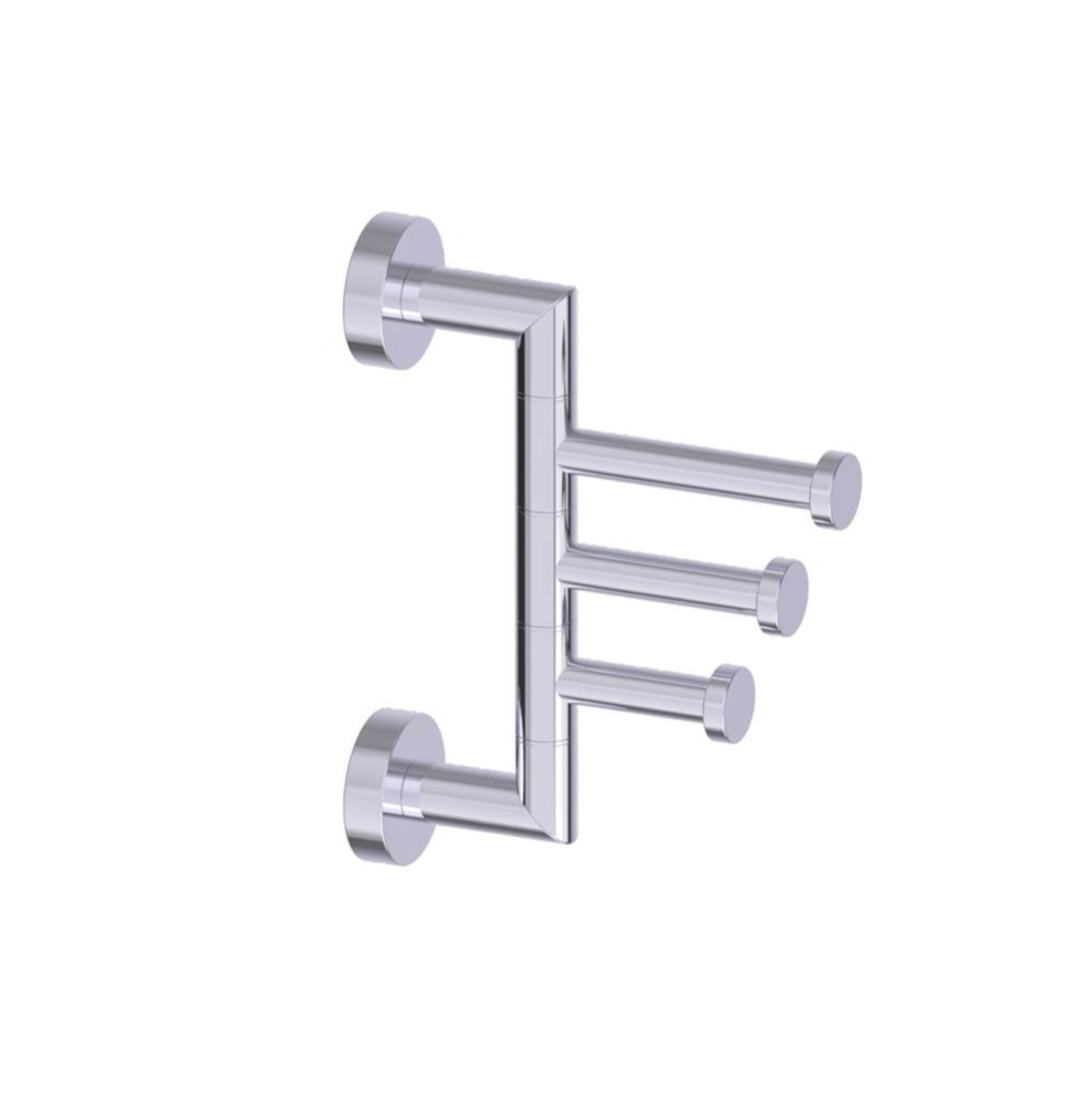 OSLO - Swivel Triple Prong Robe Hook -Polished Chrome