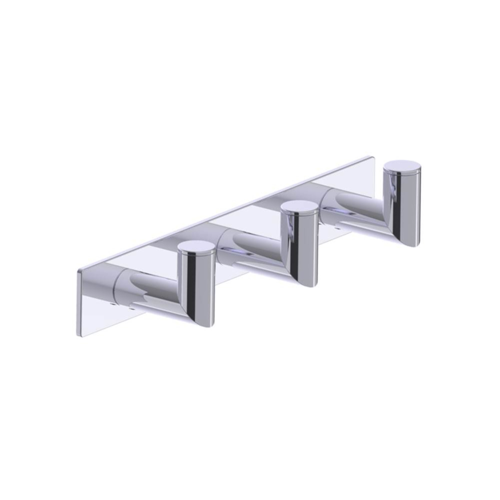 OSLO - Triple Prong Robe Hook - Deep-Polished Chrome