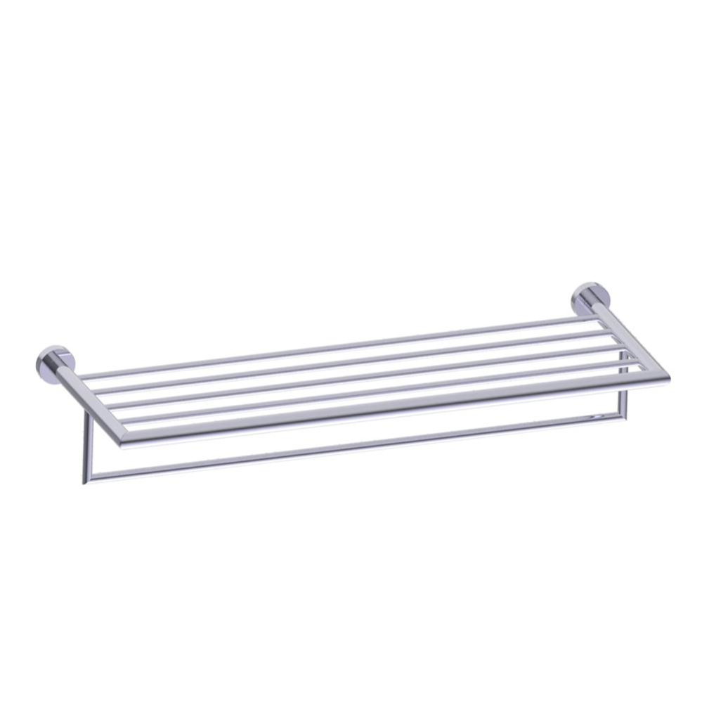 OSLO - 24-inch Towel Shelf with Bathroom Towel Bar-Polished Chrome