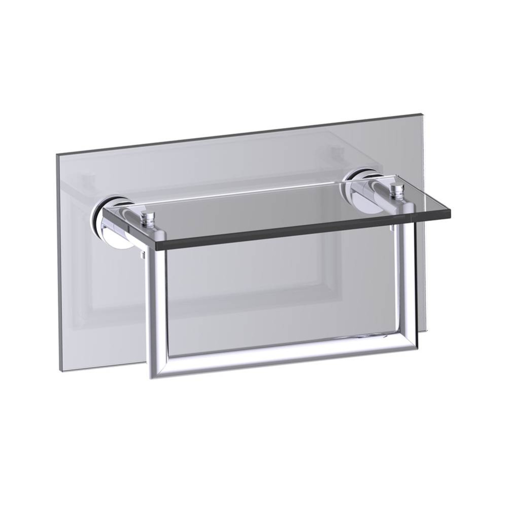 OSLO - 10-inch Glass Shelf with Towel Rail Through Glass-Polished Chrome
