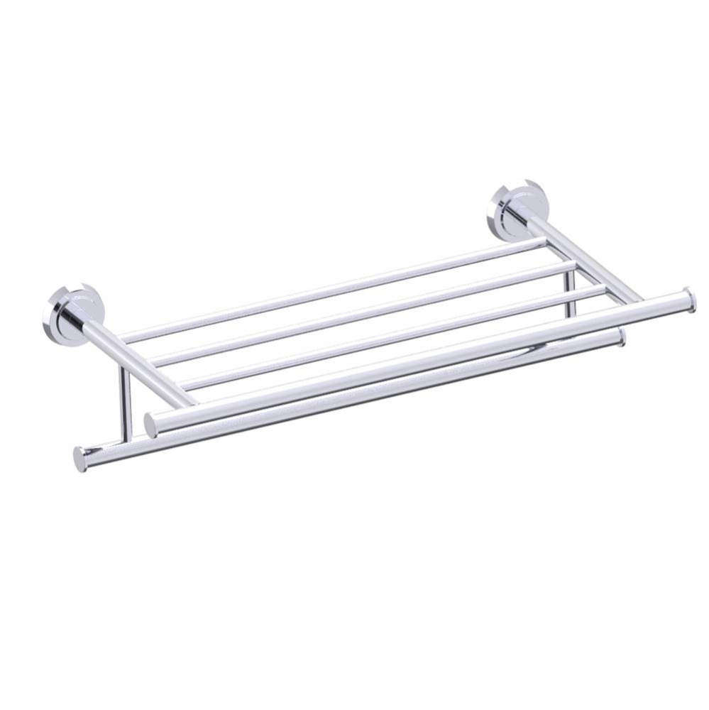 SOFIA - 21-inch Towel Shelf with Bathroom Towel Bar-Polished Chrome