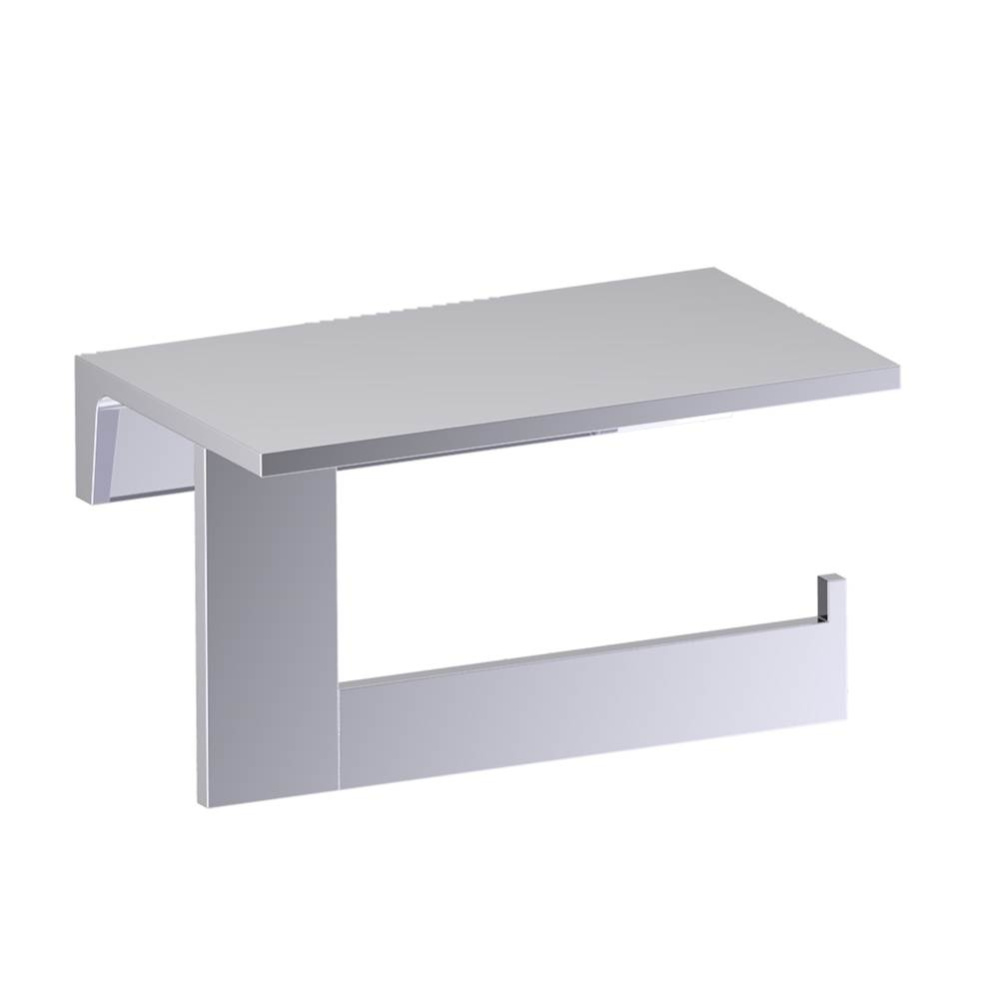 BERLIN - Shelf with Toilet Paper Holder-Polished Chrome