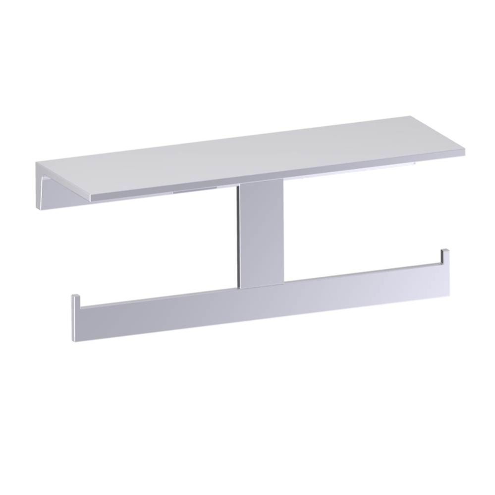 BERLIN - Shelf with Toilet Paper Holder-Polished Chrome