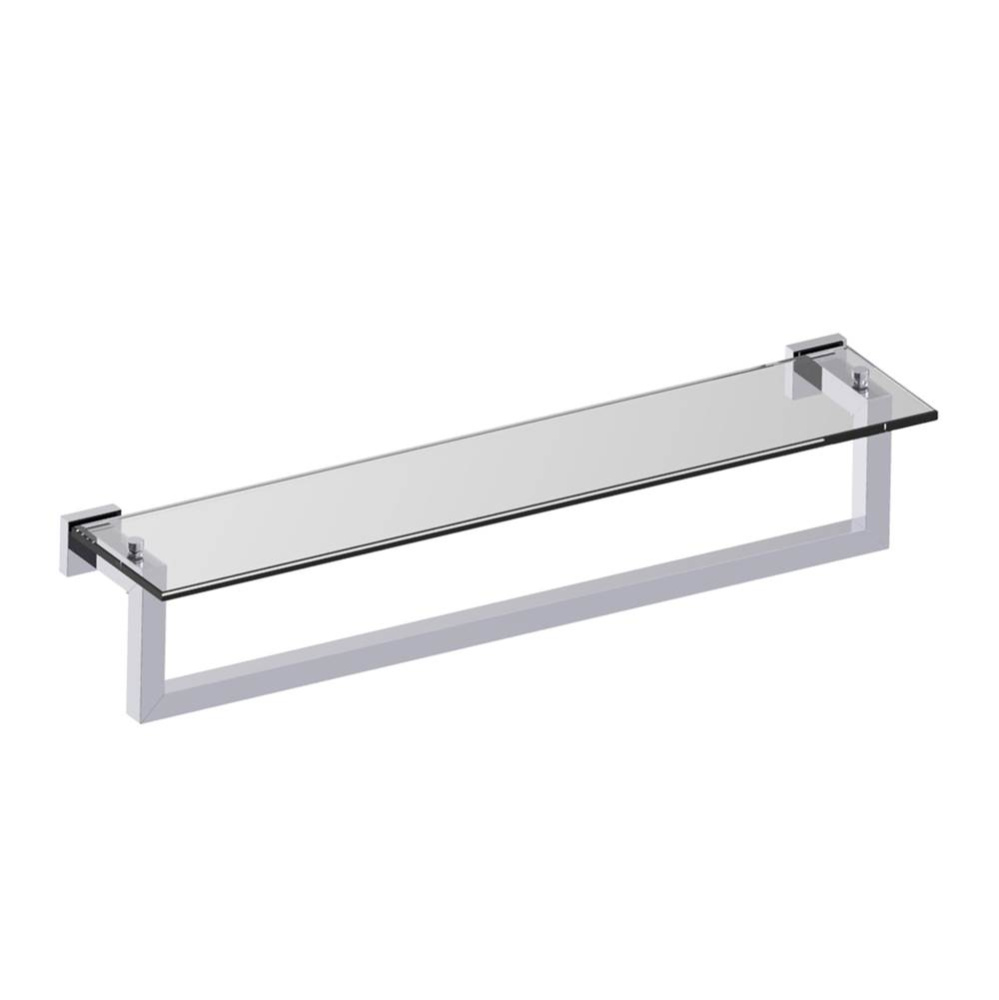 LONDON - Glass Shelf with 24-inch Bathroom Towel Bar-Polished Chrome