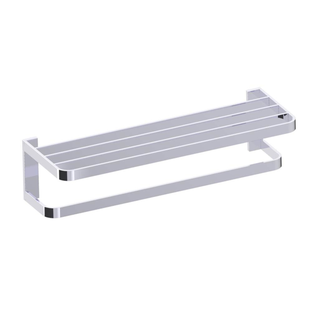 COLOGNE - Towel Shelf with Bathroom Towel Bar-Polished Chrome