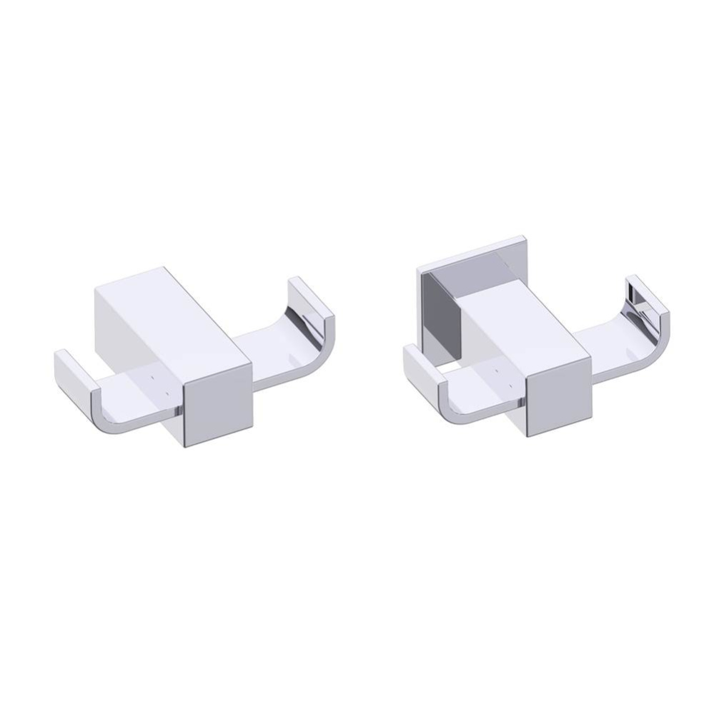 LISBON - Double Prong Robe Hook -Polished Chrome