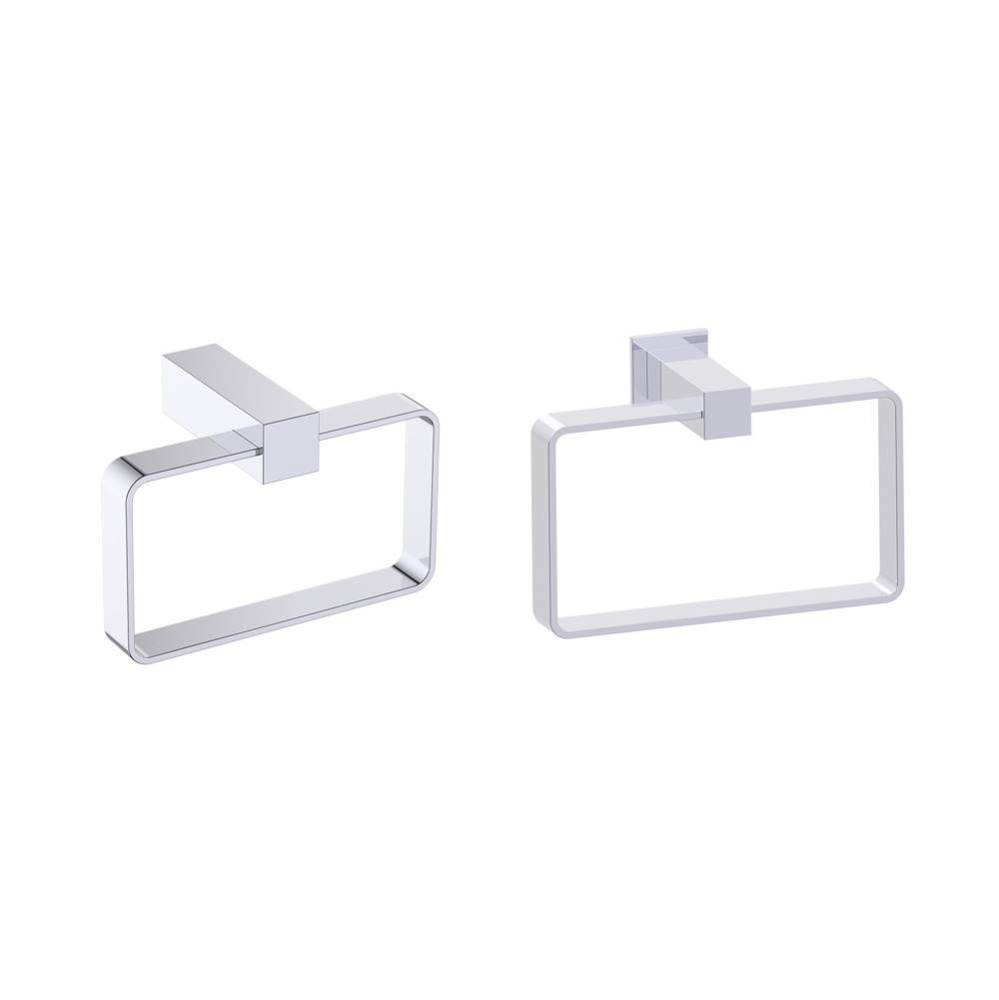 LISBON - Rectangular Towel Ring-Polished Chrome