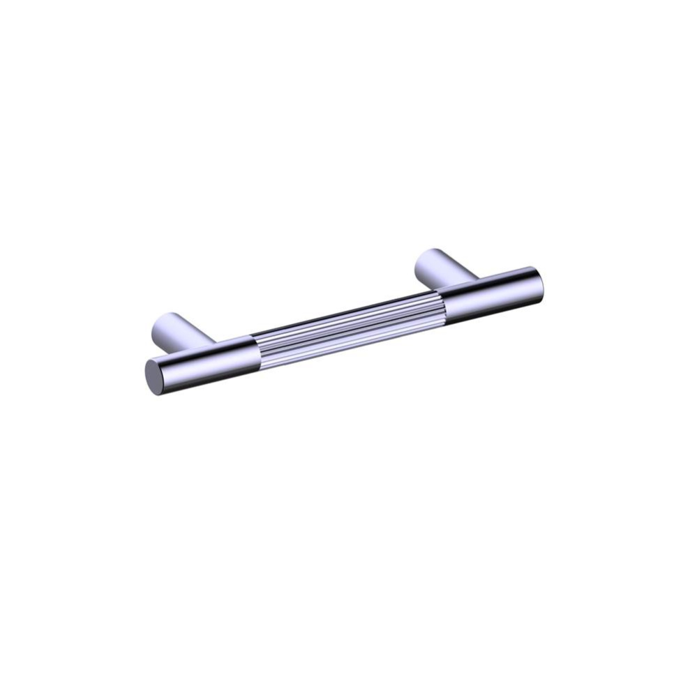 Straight Knurled -  4-inch Cabinet Pull-Polished Chrome
