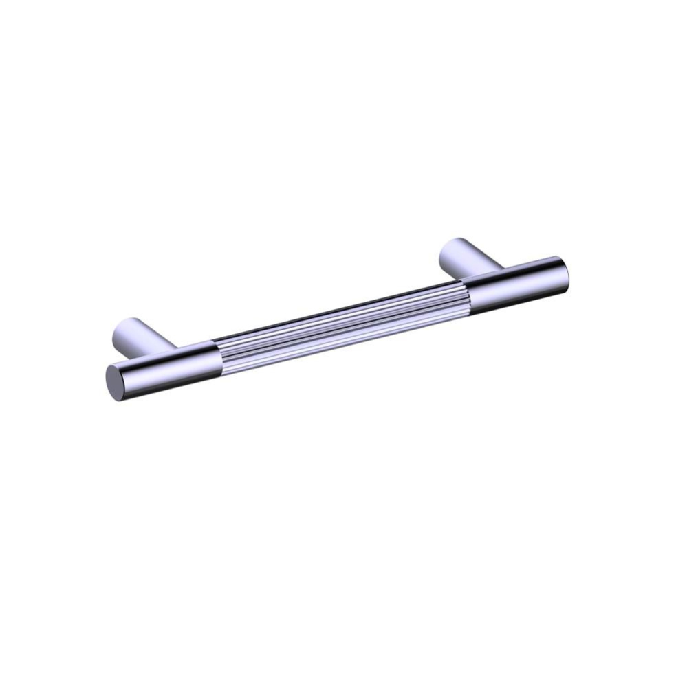 Straight Knurled -  6-inch Cabinet Pull-Polished Chrome