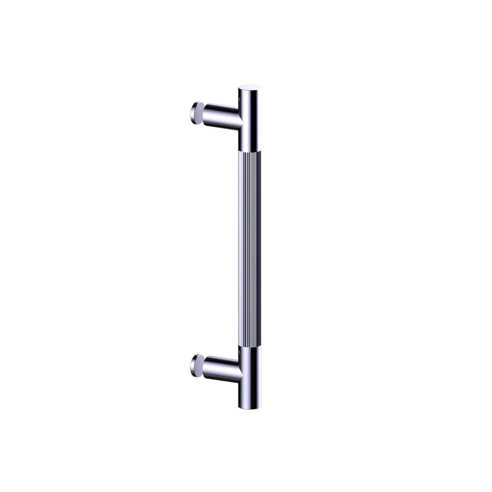 Straight Knurled -  12-inch Single Shower Door Handle-Polished Gold