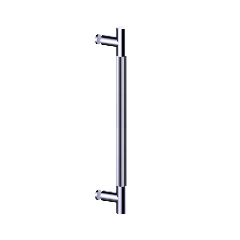 Straight Knurled -  24 inch Single Shower Door Handle-Unlacquered Brass