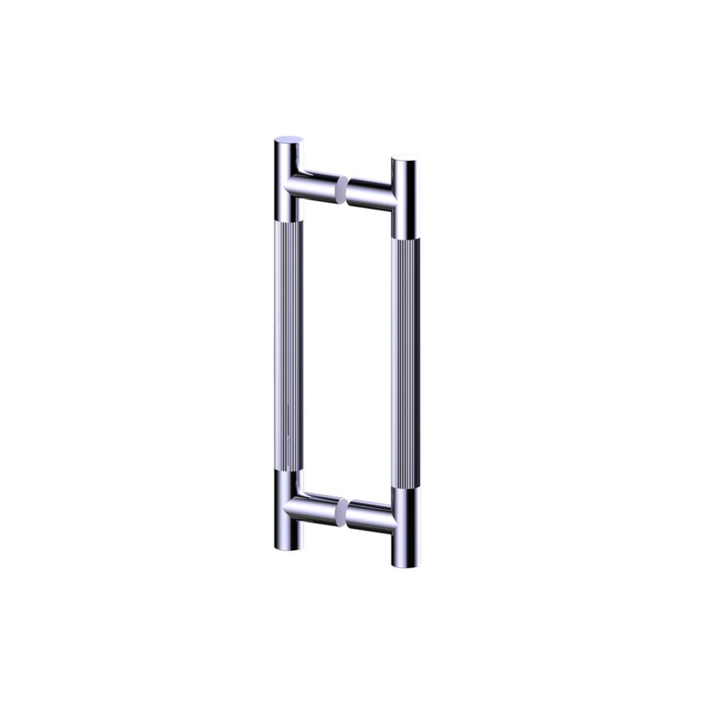 Straight Knurled -  12-inch Double Shower Door Handle-Polished Chrome