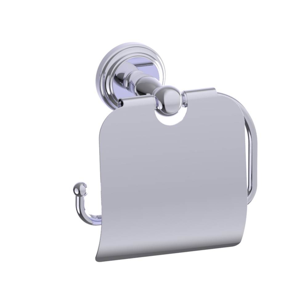 FLORENCE - Toilet Paper Holder  with Cover-Polished Chrome