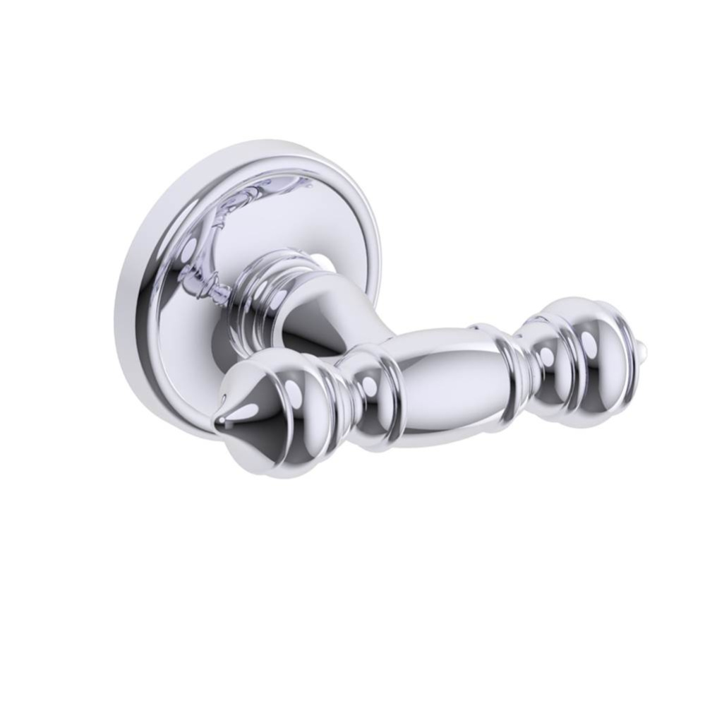 LYON - Double Prong Robe Hook-Polished Chrome