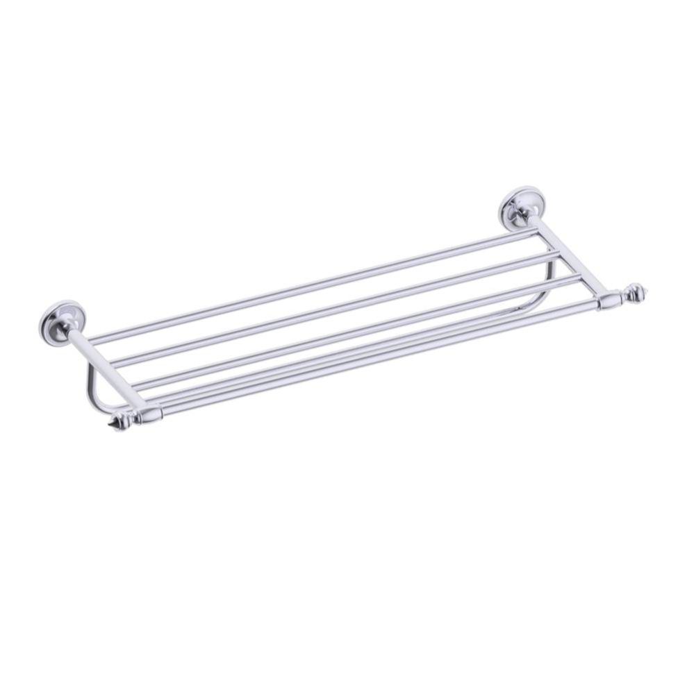 LYON - Towel Shelf with 24-inch Bathroom Towel Bar-Polished Chrome