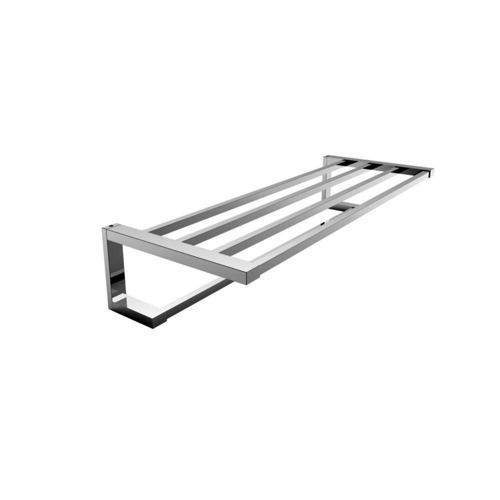 NAPLES - Towel Shelf with 24-inch Bathroom Towel Bar-Polished Chrome