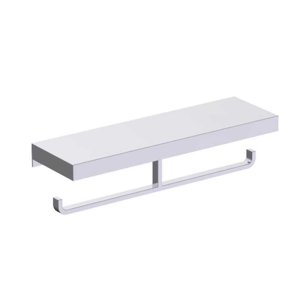 HOTEL - Double Toilet Paper Holder with Shelf-Polished Chrome