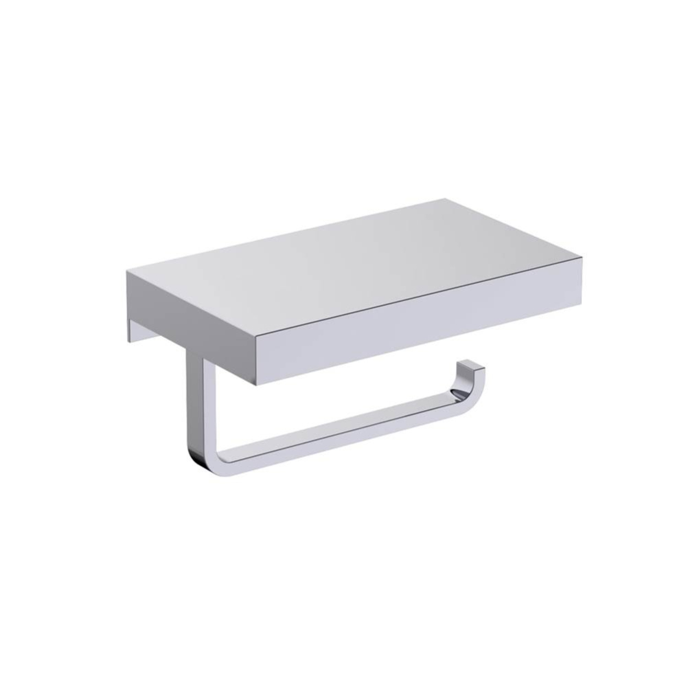 HOTEL - Toilet Paper Holder with Shelf-Polished Chrome