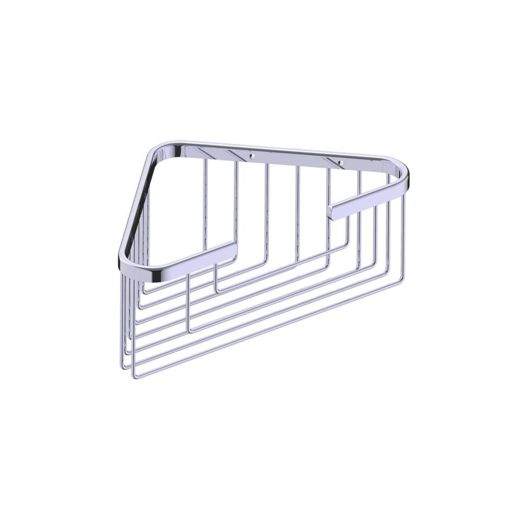 Bath & Shower Baskets - Deep Corner Wire Basket-Polished Chrome