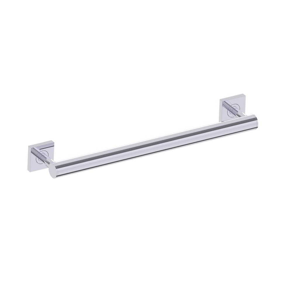 9400 Series 18-inch Round Grab Bar with Square Rosettes- 35mm-Polished Chrome