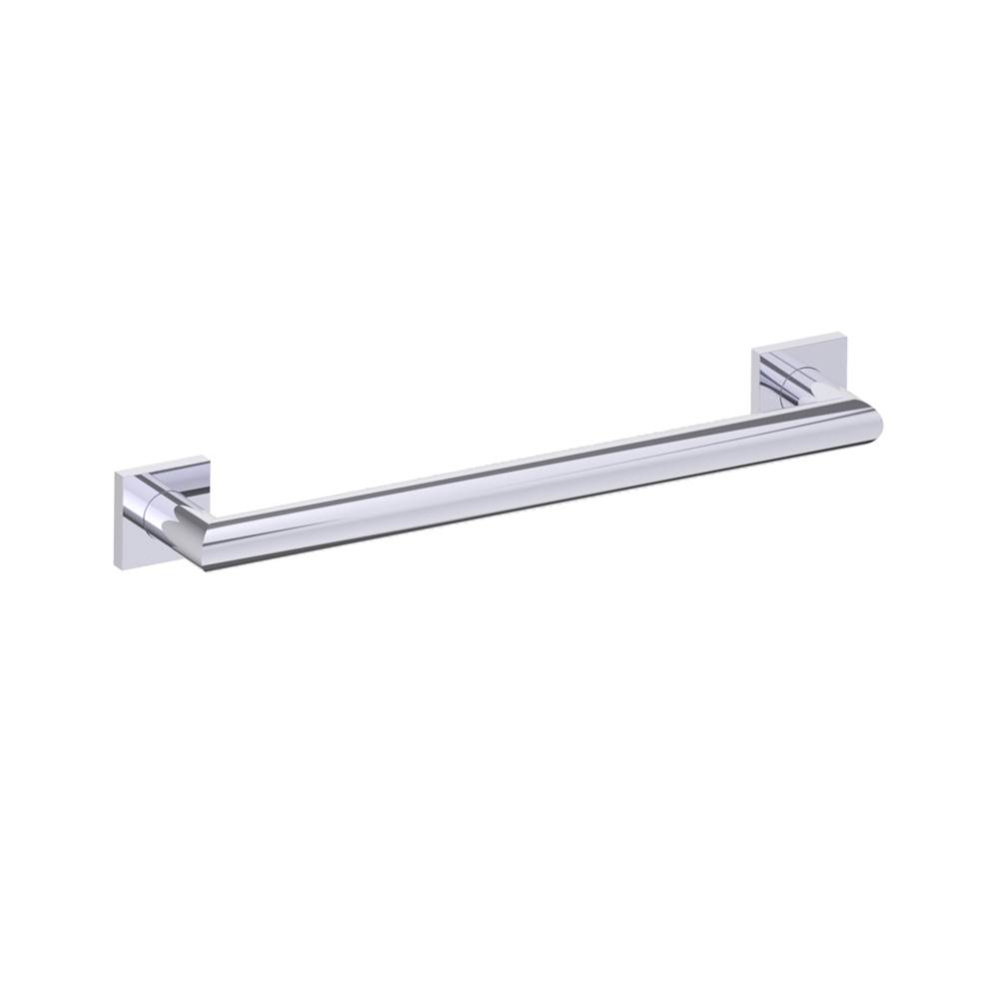 9600 Series 12-inch Mitered Grab Bar with Square Rosettes-Polished Chrome