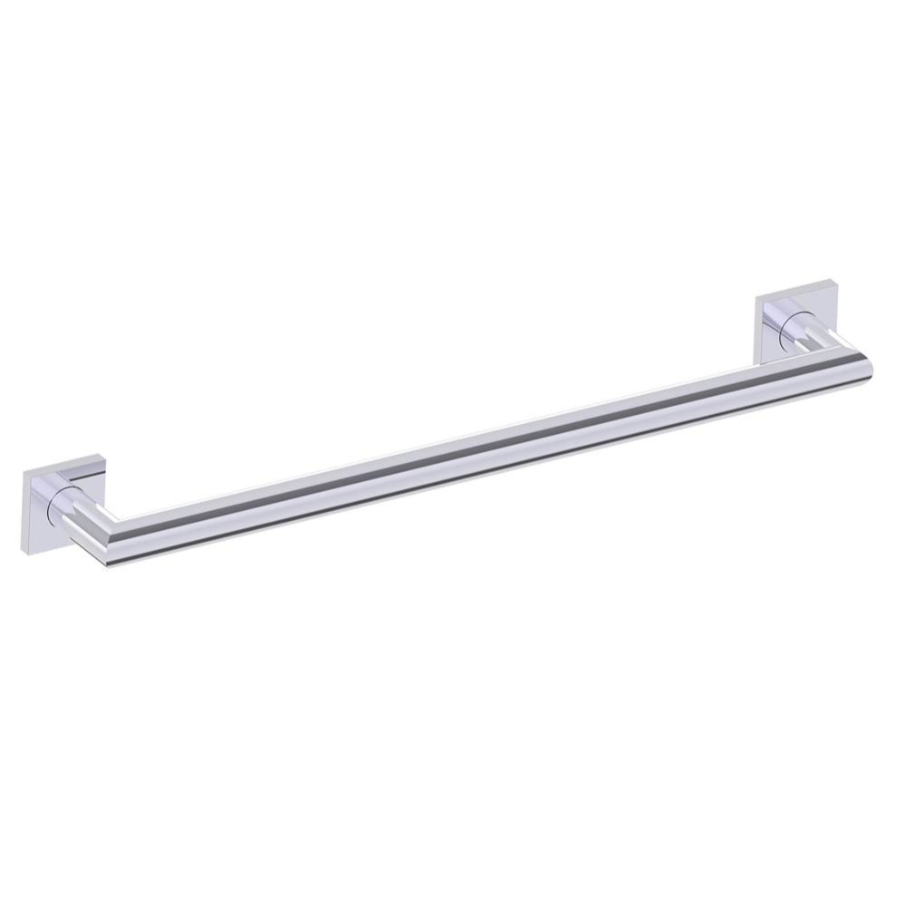 9600 Series 24-inch Mitered Grab Bar with Square Rosettes-Polished Chrome