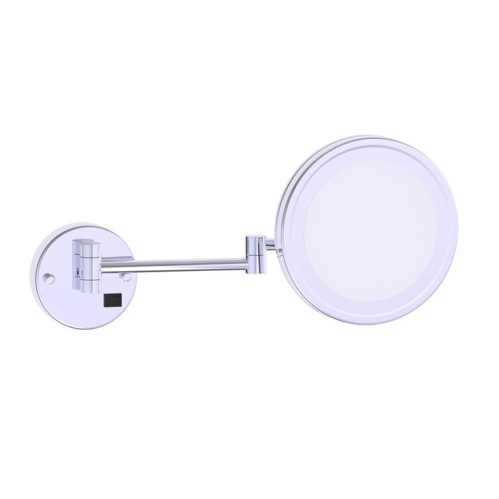 Mirror - 8.5-inch Round Wall Mounted with LED Light Mirror-Polished Chrome