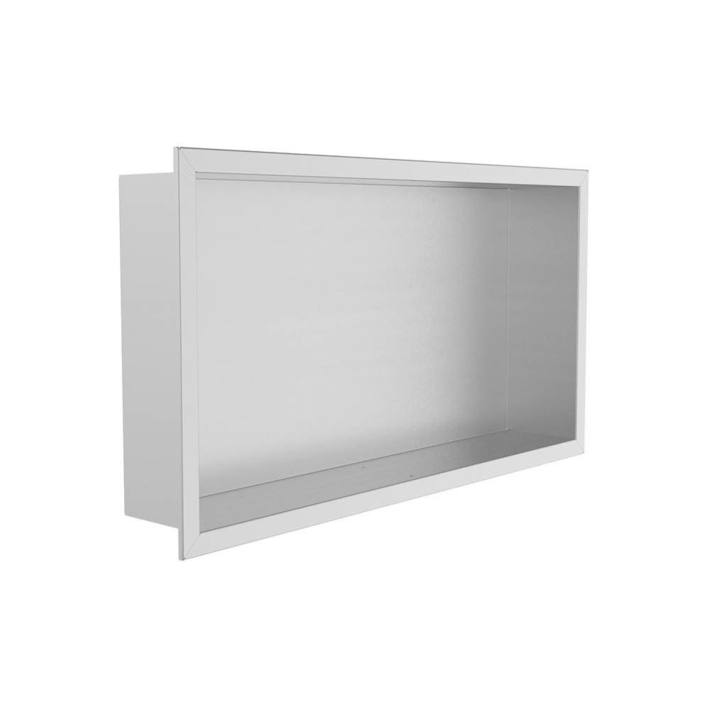 Shower Niches - 12-inch x 24-inch Surface Mount Shower Niche Horizontal-Brushed Stainless Steel