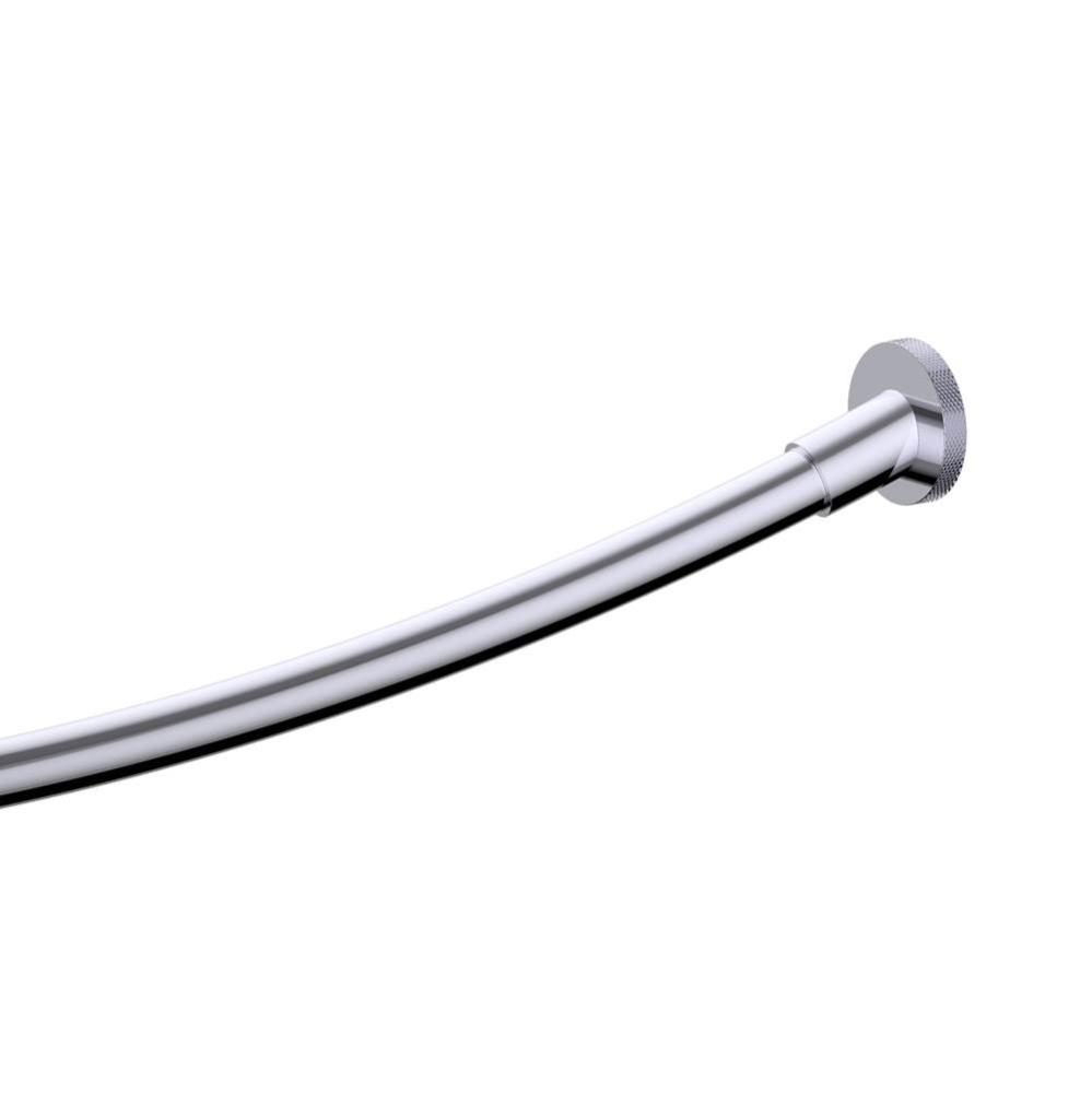 CIRCO KNURLED - Round & Curved Shower Rod-Polished Chrome