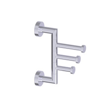 Kartners 144133-99 - OSLO - Swivel Triple Prong Robe Hook -Polished Chrome