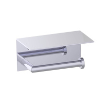Kartners 144159-99 - OSLO - Single Toilet Paper Holder with Shelf-Polished Chrome