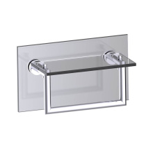 Kartners 144676TG-99 - OSLO - 10-inch Glass Shelf with Towel Rail Through Glass-Polished Chrome