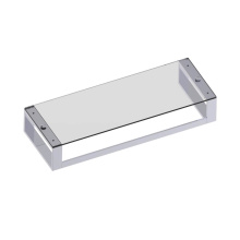 Kartners 232672-99 - BERLIN - 24-inch Glass Towel Shelf with Bathroom Towel Bar-Polished Chrome