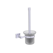 Kartners 248610-99 - LONDON - Wall Mounted Toilet Brush Set with Frosted Glass-Polished Chrome