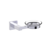 Kartners 248650-99 - LONDON - Wall Mounted Soap Dish with Chrome Glass-Polished Chrome