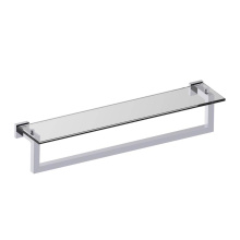 Kartners 248678-99 - LONDON - Glass Shelf with 24-inch Bathroom Towel Bar-Polished Chrome