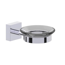 Kartners 262650-99 - MADRID - Wall Mounted Soap Dish with Frosted Glass-Polished Chrome
