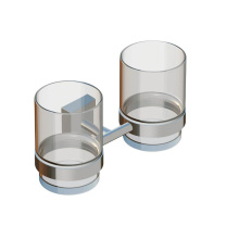 Kartners 262662-99 - MADRID - Double Bathroom Tumbler Cup & Toothbrush Holder -Polished Chrome